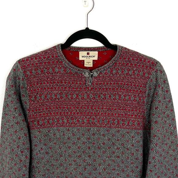 Vintage Woolrich Women’s Embroidered Sweater Snowman Fair Isle Winter Medium - Picture 3 of 9